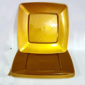 Prato PR 15 Acrílico Quadrado Com 10 Unidades Ouro Clean Wave