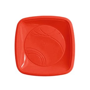 Prato PR 15 Acrílico Quadrado Com 10 Unidades Vermelho Clean Wave