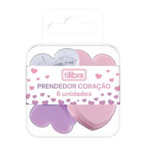 Prendedor Coração Com 06 Unidades Tilibra