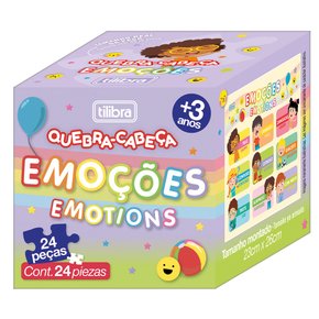 Quebra-Cabeça Pedagógico Lilás Emoções 24 Peças Tilibra