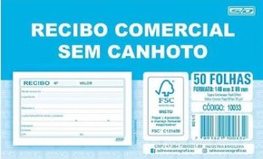 Recibo Comercial S/ Canhoto 50 Fls Sao Domingos