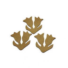 Recorte MDF Flor Com 03 Unidades Cod 6069