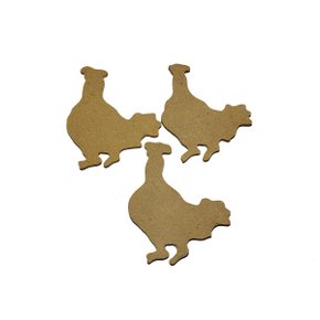 Recorte MDF Galinha Com 03 Unidades Cod 6237