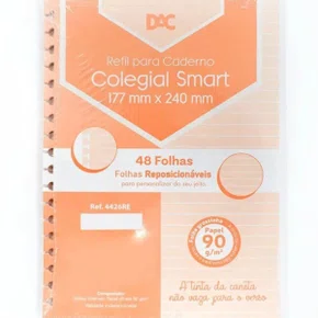 Refil Caderno Inteligente Universitário Laranja 48 Folhas 90g DAC