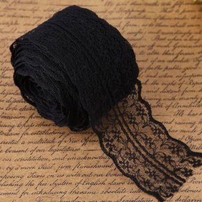 Renda Sintética Preta 4cm Metro