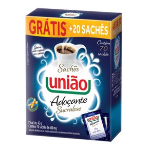 Sachês de Adoçantes Sucralose com 70 Sachês 42g União
