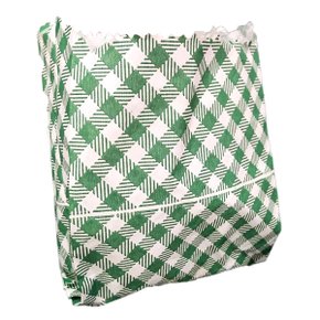 Saco de Pipoca Xadrez Grande Verde Nº3 C/50 Unidades Kaixote