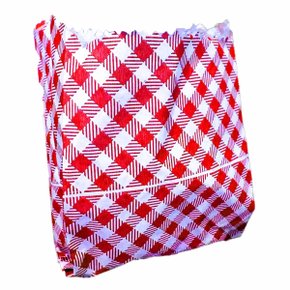 Saco de Pipoca Xadrez Grande Vermelho Nº3 C/50 Unidades Kaixote