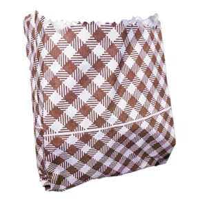 Saco Pipoca Gde Xadrez Marrom C/ 50un Kaixote