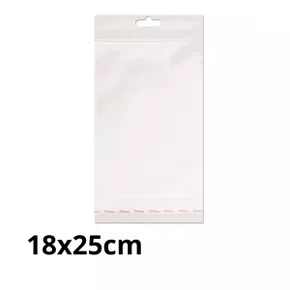 Saco PP 18x25 cm Adesivado com Solapa 100 Unidades Cromus