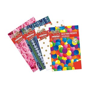 Saco Presente Metalizado Unidade 20x29 Cromus