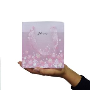 Sacola Presente Med Plastica Flower Rosa 190x82x245mm Ref 3393 Dac