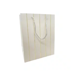 Sacola Presente Pequena Listras Almofadas Branco Ref 271 PartiuFestas