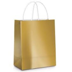 Sacola Presente Pequena Ouro Metalizada 21,5x15x8cm com 10 Unidades Cromus