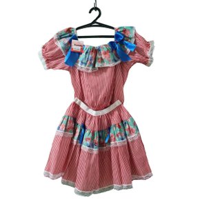 Saia Junina Caipira Tamanho Nº16 Vermelho Jeitinho de Anjo