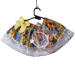 Saia Junina Infantil Tam P + Tiara Thais
