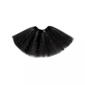 Saia Tule Vermelha ou Preta com Brilho Unidade Sortido 40cm