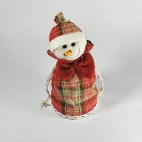 Saquinho Xadrez Boneco de Neve 16cm Natalina Matsumoto