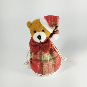 Saquinho Xadrez Ursinho 16cm Natalina Matsumoto