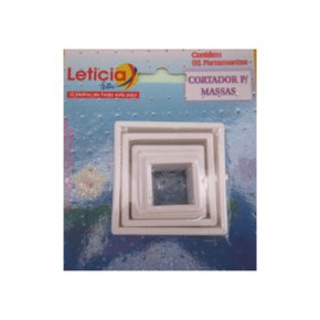 SEM FOTO Cortador Plástico Quadrado 5 Pcs Leticia