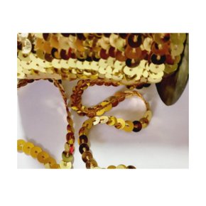 SEM FOTO Fio Decorativo Paetê Ouro 6mm x 5m Cromus