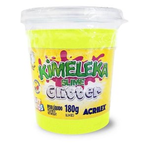 Slime Kimeleka Glitter 180g Amarelo ArtKids Acrilex
