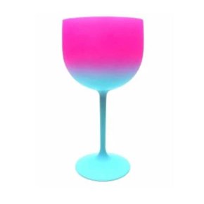 Taça Acrílica Gin Azul Tiffany e Rosa 500ml Neoplas