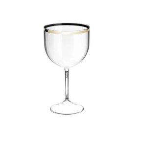 Taça Acrílica Gin Transparente com Borda 600ml LSCT