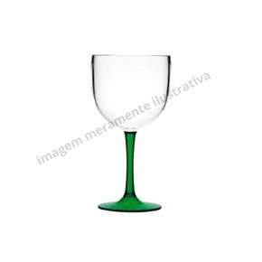 Taça Acrílica Gin Transparente PE Verde 500ml Neoplas