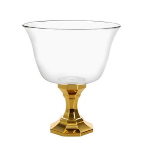 Taça Acrílica Transparente com Base Ouro 1,25L Festplastik