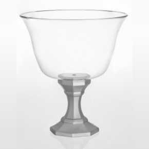 Taça Acrílica Transparente com Base Prata 1,25L Festplastik