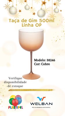 Taça Gin Cobre Degradê 500ml OP 38246 Neoplas