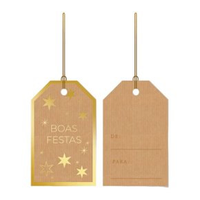 Tags Presente Boas Festas com 12 Unidades Cromus