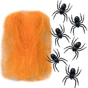 Teia Aranha Laranja com 06 Aranhas Mastertoy