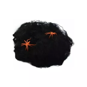 Teia de Aranha Preta com 02 Aranhas 20g Partiu