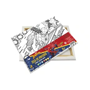 Tela Pintura Homem Aranha com 6 Guaches 3ml + Pincel DAC
