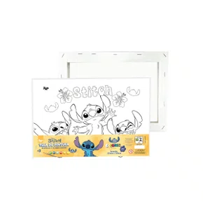 Tela Pintura Stitch com 6 Guaches 3ml + Pincel DAC