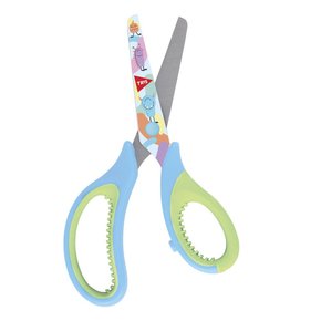 Tesoura Escolar 13 Cm Sem Ponta Cabo Flexível Azul Tilibra