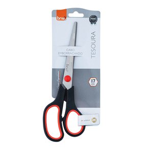 Tesoura Multiuso 17 cm Preta e Vermelha TE1702 Brw