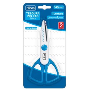 Tesoura Zig Zag Azul 140mm Tilibra
