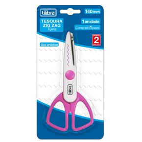 Tesoura Zig Zag Rosa 140mm Tilibra