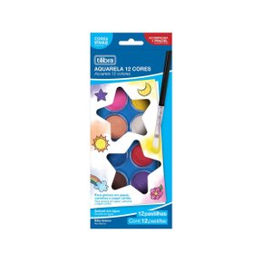 Tinta Aquarela 12 Cores + 1 Pincel Tilibra