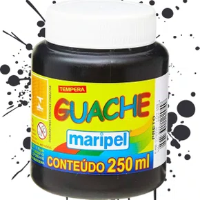 Tinta Guache Preto 250ml Maripel