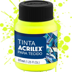 Tinta para Tecido Amarelo Limão 37ml Acrilex