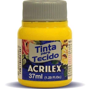 Tinta para Tecido Amarelo Ouro 37ml Acrilex