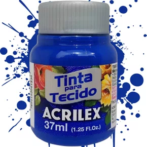 Tinta para Tecido Azul Cobalto 37ml Acrilex