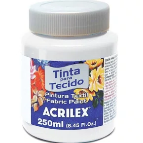 Tinta para Tecido Branco 250ml Acrilex