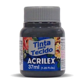 Tinta para Tecido Cinza 37ml Acrilex