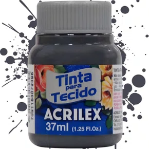 Tinta Para Tecido Cinza Chumbo 37ml Acrilex