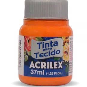 Tinta para Tecido Laranja 37ml Acrilex